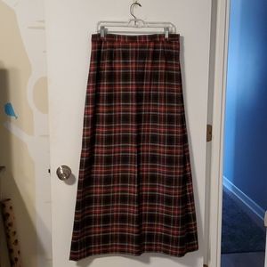 Vintage Wool Plaid full length skirt
